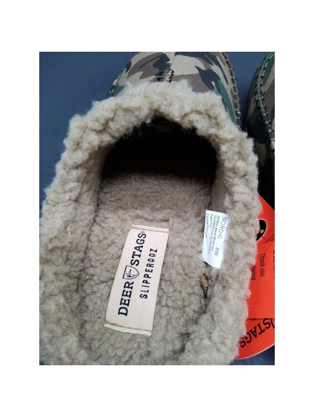 NEW Deer Stags Nordic Indoor Outdoor Slippers Camo Supro Tech Men's Sz 8 Wide